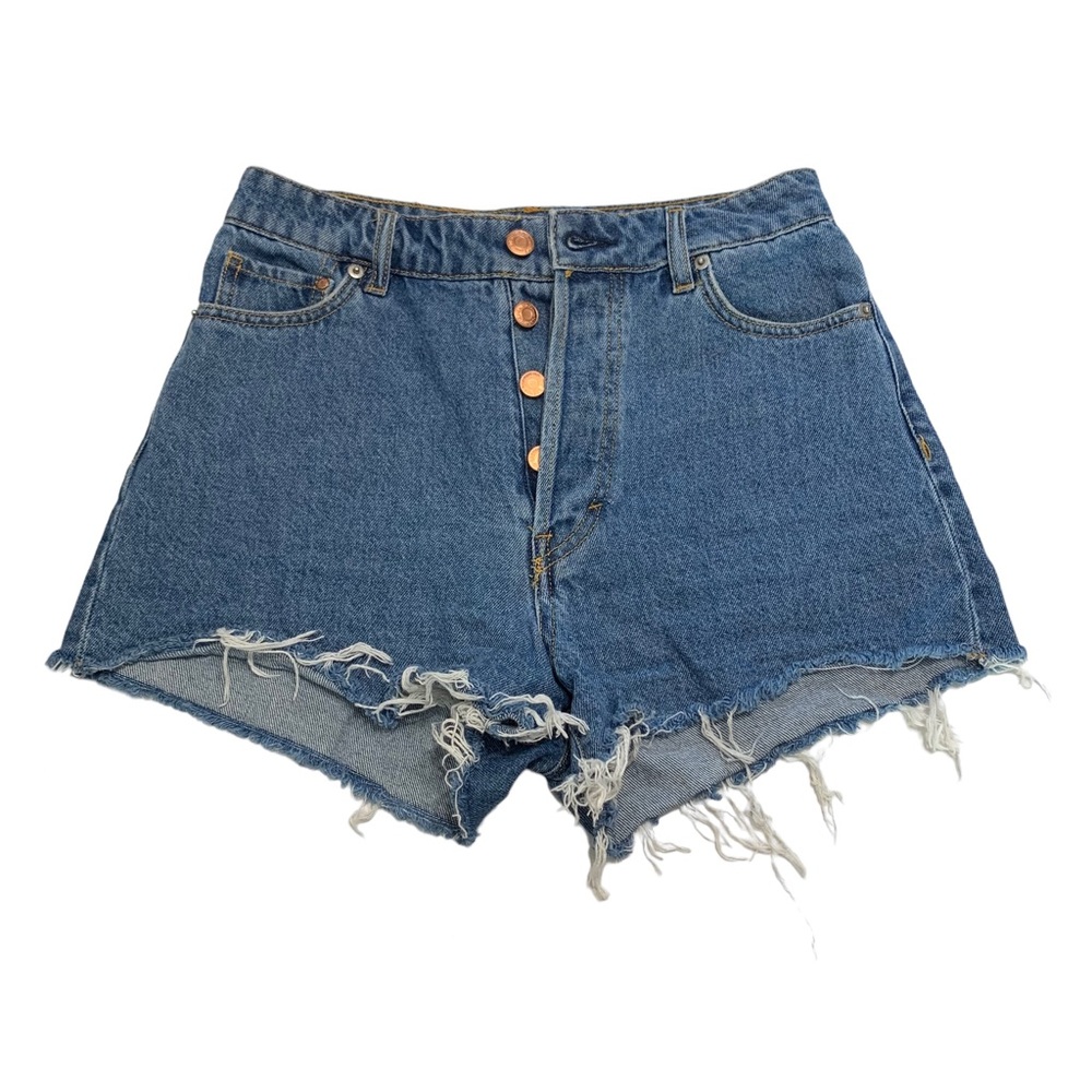&DENIM by H&M Vintage Button Fly Hi Waist Denim Shorts